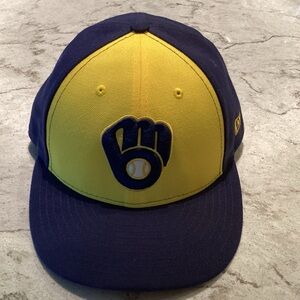 milwaukee brewers new era hat 7 1/4 fitted